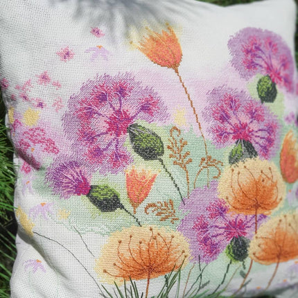 DIY Counted Cross Stitch Pillow Kit "Breath of summer"