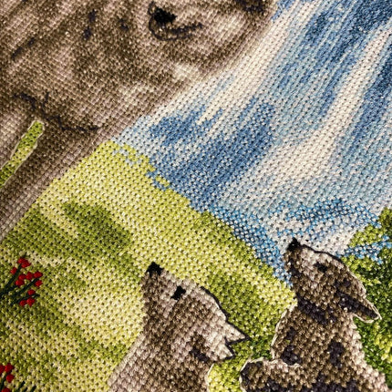 DIY Counted Cross Stitch Kit "Wolf family"