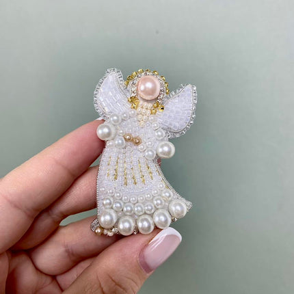 Beadwork kit for creating broоch "Angel"
