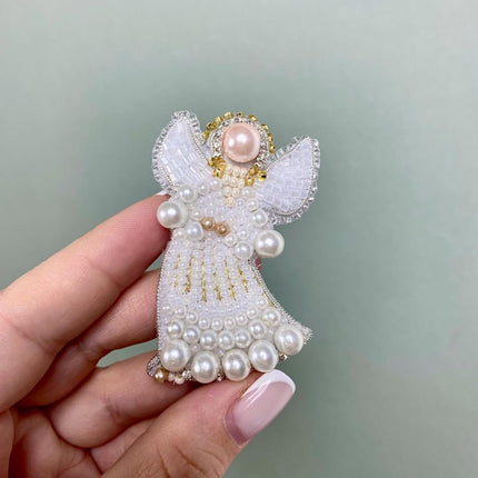 Beadwork kit for creating broоch "Angel"