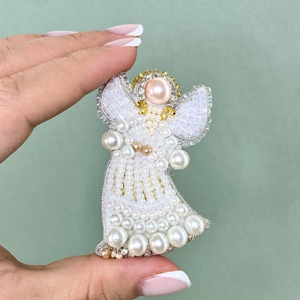Beadwork kit for creating broоch "Angel"