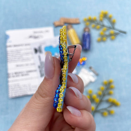 Beadwork kit for creating broоch "Frog"