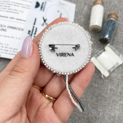 Beadwork kit for creating broоch "Dandelion"