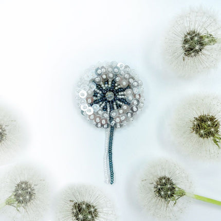 Beadwork kit for creating broоch "Dandelion"