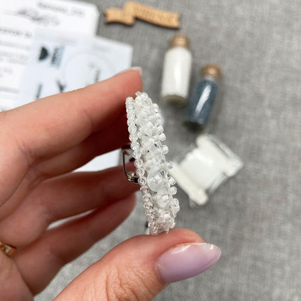 Beadwork kit for creating broоch "Dandelion"