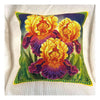 DIY Bead embroidery cushion cover kit "Yellow-purple irises"