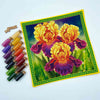 DIY Bead embroidery cushion cover kit "Yellow-purple irises"