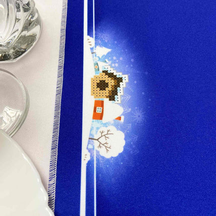 DIY Table Runner kit "Snowmen", Bead Embroidery Kit, Handmade table runner