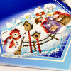 DIY Table Runner kit "Snowmen", Bead Embroidery Kit, Handmade table runner