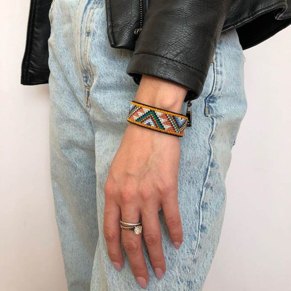 Cross-stitch kits on leather 