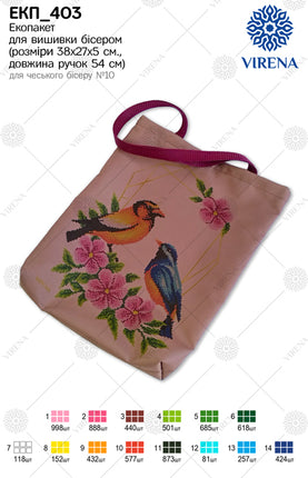 DIY kit for shopper bag kit "Birds in love"