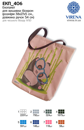 DIY kit for shopper bag kit "Funny panda"