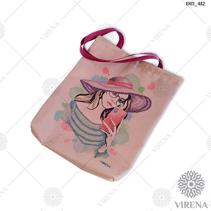 DIY kit for shopper bag kit "Girl in a hat"