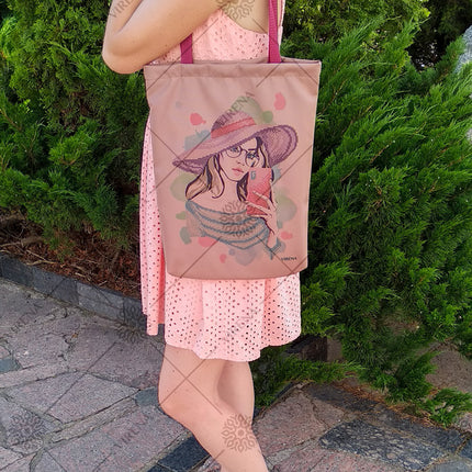 DIY kit for shopper bag kit "Girl in a hat"