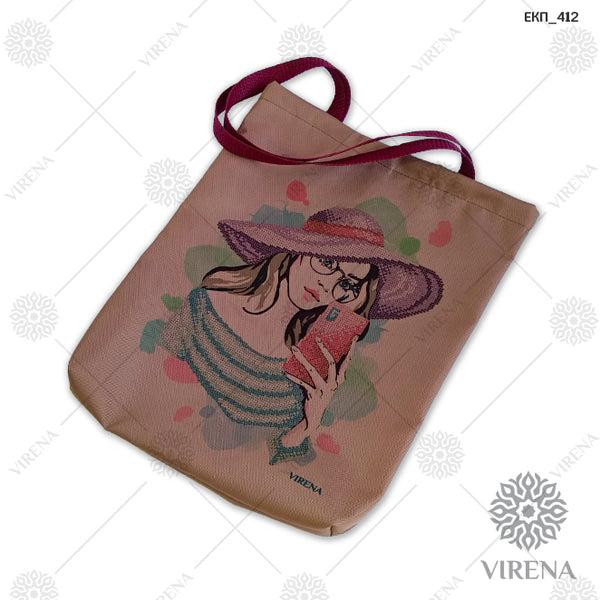 DIY kit for shopper bag kit "Girl in a hat"