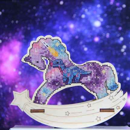 🎠 DIY Counted Cross Stitch Kit Rocking Horse "Space"