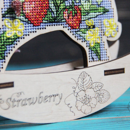 🎠 DIY Counted Cross Stitch Kit Rocking Horse "Strawberry"