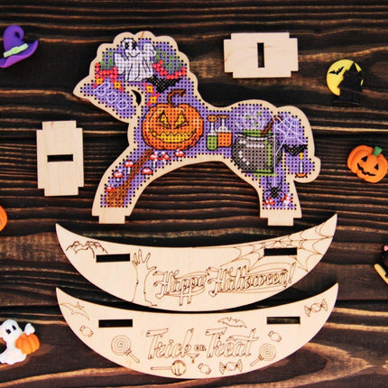 🎠 DIY Counted Cross Stitch Kit Rocking Horse "Halloween"