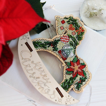 🎠 DIY Counted Cross Stitch Kit Rocking Horse "Winter"