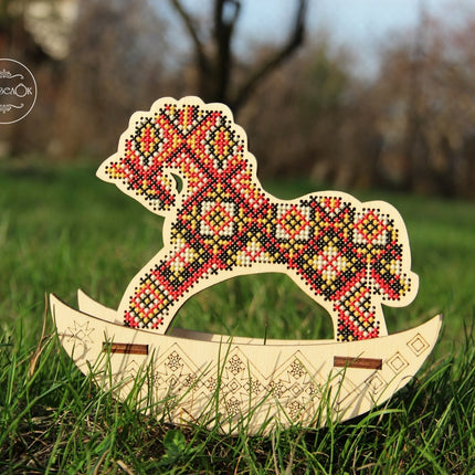 🎠 DIY Counted Cross Stitch Kit Rocking Horse "Easter egg"