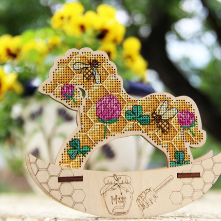 🎠 DIY Counted Cross Stitch Kit Rocking Horse "Honey"