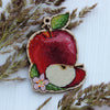 DIY Cross stitch kit on wood "Apple" 4.3x3.1 in / 11.0x8.0 cm