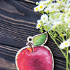 DIY Cross stitch kit on wood "Apple" 4.3x3.1 in / 11.0x8.0 cm