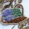 DIY Cross stitch kit on wood "Lavender" 3.9x3.1 in / 10.0x8.0 cm