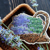 DIY Cross stitch kit on wood "Lavender" 3.9x3.1 in / 10.0x8.0 cm