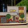 DIY Cross stitch kit on wood "Cottage" 4.7x3.0 in / 12.0x7.5 cm