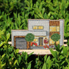 DIY Cross stitch kit on wood "Cottage" 4.7x3.0 in / 12.0x7.5 cm