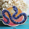 DIY cross stitch kit on wood "Snake", Christmas tree toy