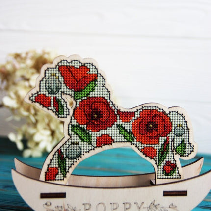 🎠 DIY Counted Cross Stitch Kit Rocking Horse "Poppy"