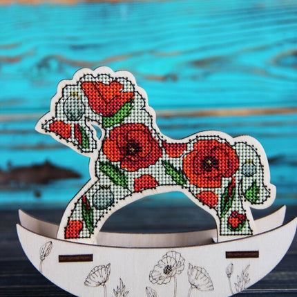 🎠 DIY Counted Cross Stitch Kit Rocking Horse "Poppy"