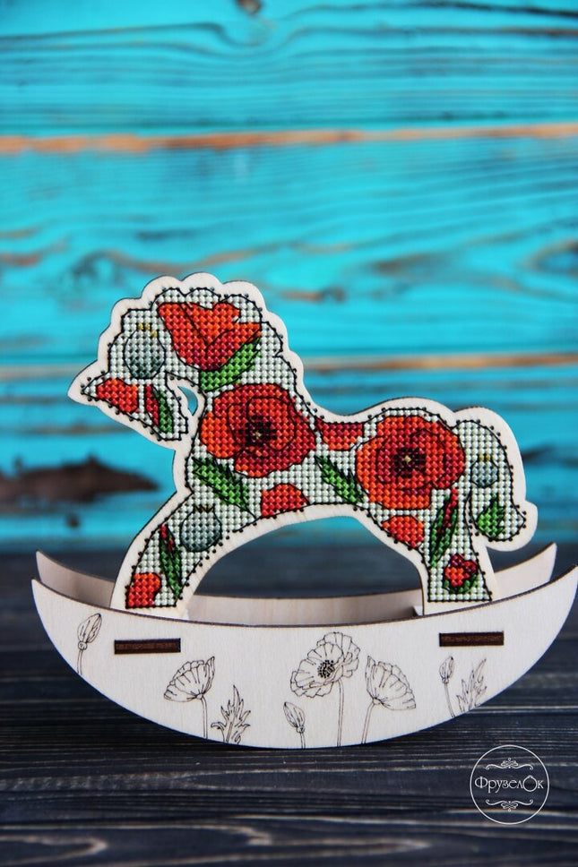 🎠 DIY Counted Cross Stitch Kit Rocking Horse "Poppy"