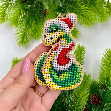 Christmas Bead Embroidery Kit "Chinese Zodiac Animal Calendar" Set 12 pcs Christmas tree toys
