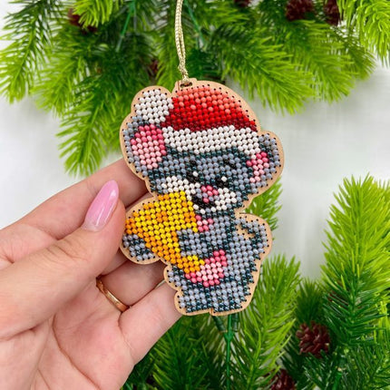 Christmas Bead Embroidery Kit "Chinese Zodiac Animal Calendar" Set 12 pcs Christmas tree toys