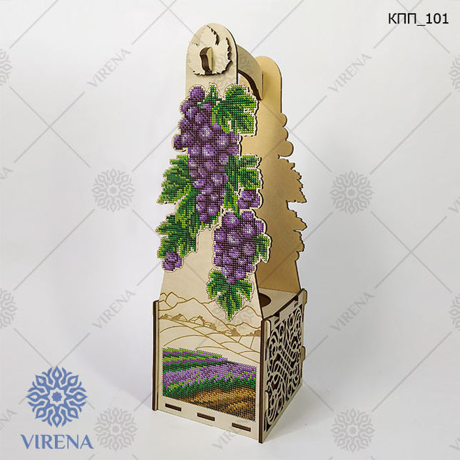 DIY Bottle Holder Kit, Bead embroidery on wood craft kit