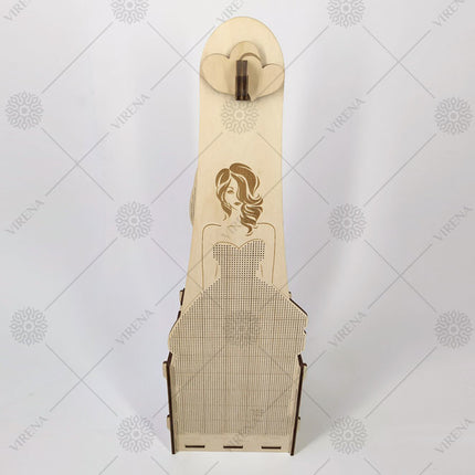 DIY Bottle Holder Kit, Bead embroidery on wood craft kit