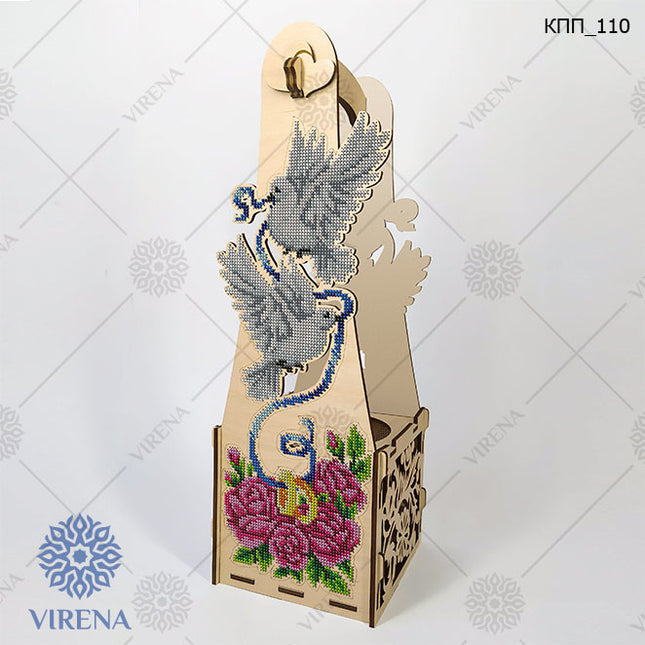 DIY Bottle Holder Kit, Bead embroidery on wood craft kit
