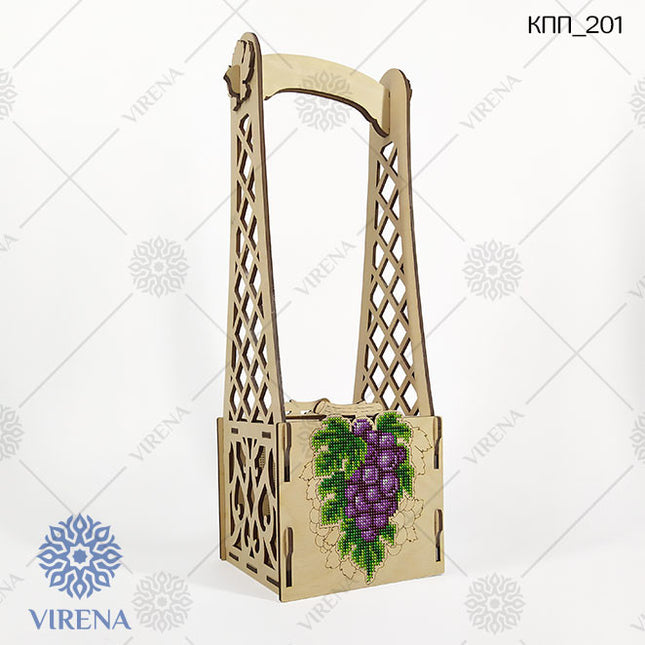 DIY Bottle Holder Kit, Bead embroidery on wood craft kit