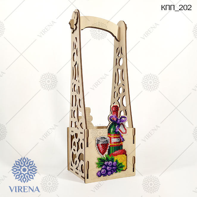 DIY Bottle Holder Kit, Bead embroidery on wood craft kit