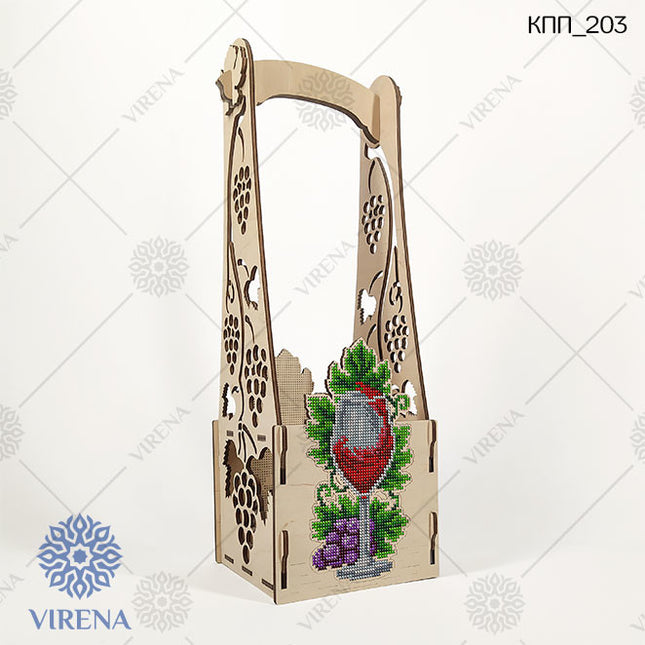 DIY Bottle Holder Kit, Bead embroidery on wood craft kit