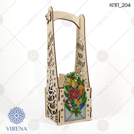 DIY Bottle Holder Kit, Bead embroidery on wood craft kit