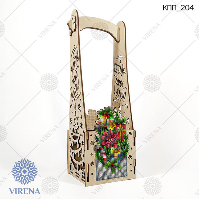 DIY Bottle Holder Kit, Bead embroidery on wood craft kit