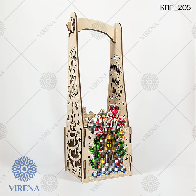 DIY Bottle Holder Kit, Bead embroidery on wood craft kit
