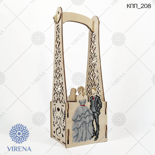 DIY Bottle Holder Kit, Bead embroidery on wood craft kit