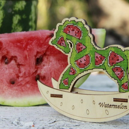 🎠 DIY Counted Cross Stitch Kit Rocking Horse "Watermelon"