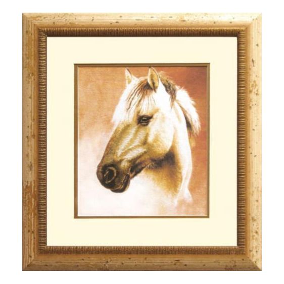 DIY Cross stitch kit with a printed canvas "Horse"