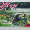 DIY Cross stitch kit with a printed canvas "Spring bridge"